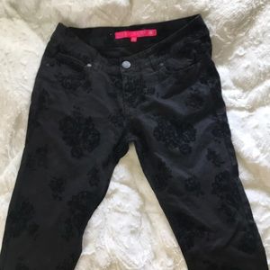 Black Jeans with Velvet Roses